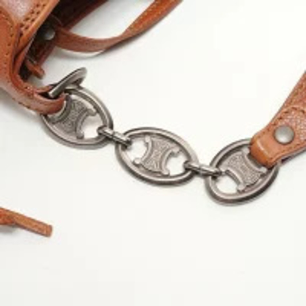 Celine Leather Triomphe Boogie Bag Shoulder Brown - Picture 13 of 13